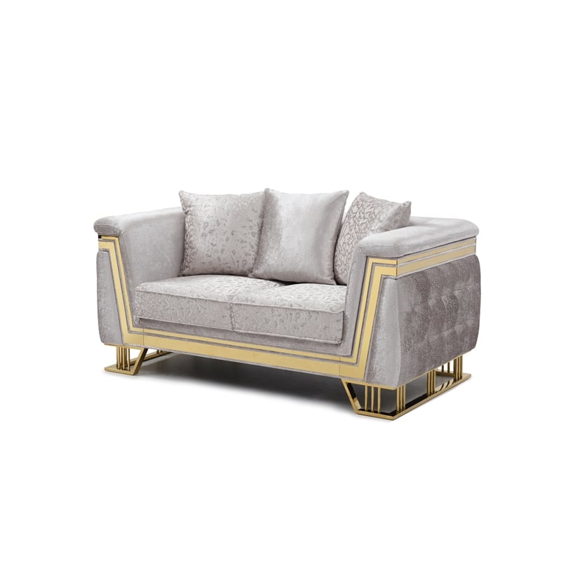 Glory Furniture Rebecca G00195A-L Loveseat Shimmering Silver Velvet