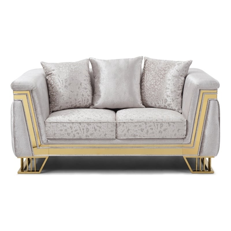 Glory Furniture Rebecca G00195A-L Loveseat Shimmering Silver Velvet