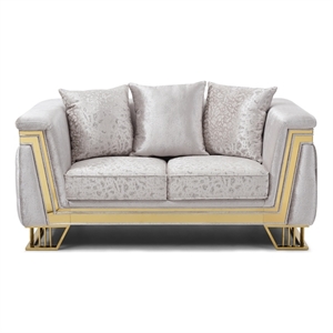 Glory Furniture Rebecca G00195A-L Loveseat Shimmering Silver Velvet