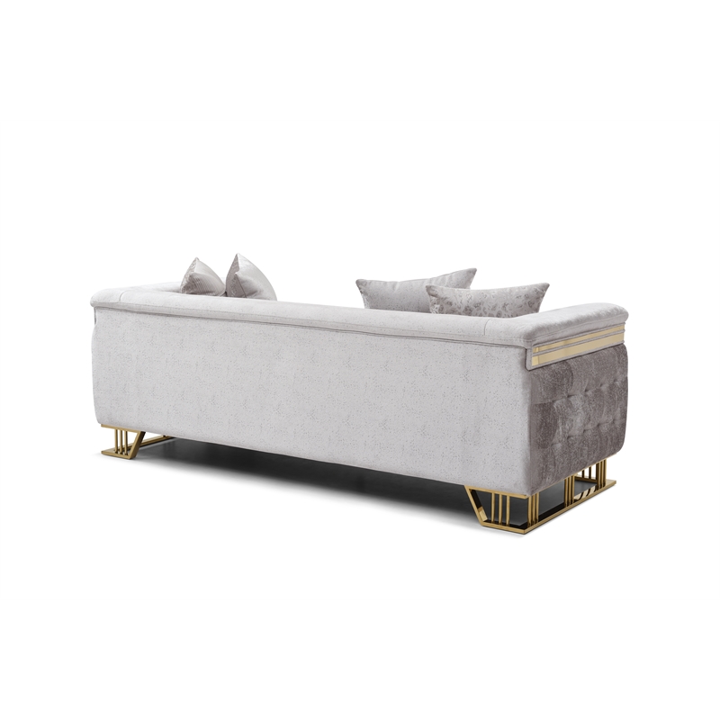 Glory Furniture Rebecca G00195A-S Sofa Shimmering Silver Velvet