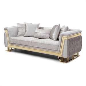 Glory Furniture Rebecca G00195A-S Sofa Shimmering Silver Velvet