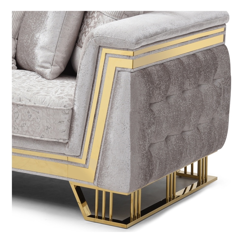 Glory Furniture Rebecca G00195A-S Sofa Shimmering Silver Velvet