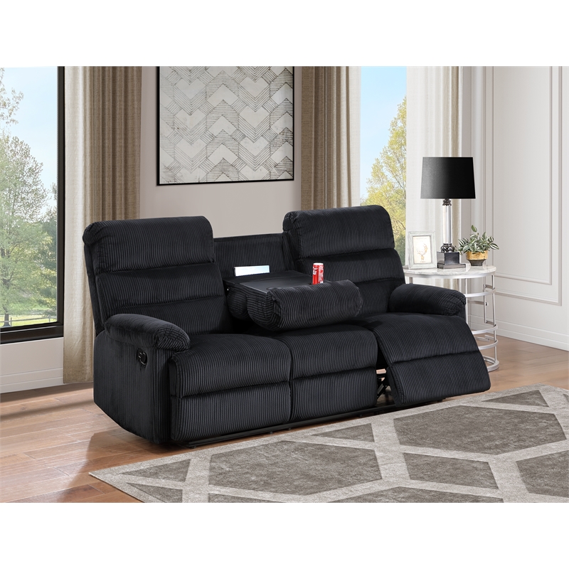 Glory Furniture Lucie G00250A-RS Casual Reclining Sofa Black
