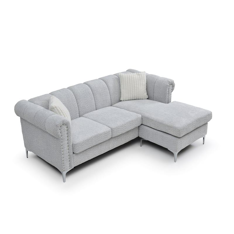Glory Furniture Sammy G00340B-SCH Mid Century Modern Sofa Chaise GRAY