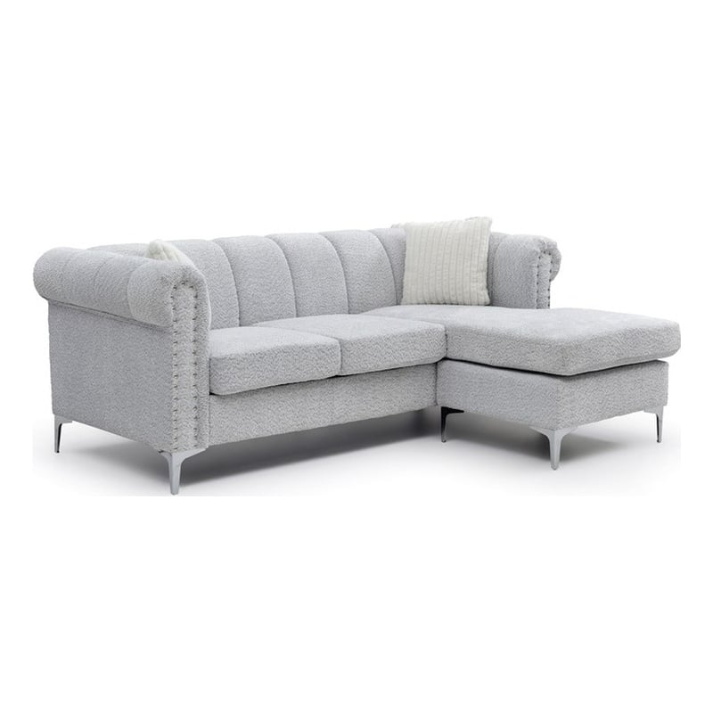 Glory Furniture Sammy G00340B-SCH Mid Century Modern Sofa Chaise GRAY