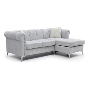 Glory Furniture Sammy G00340B-SCH Mid Century Modern Sofa Chaise GRAY