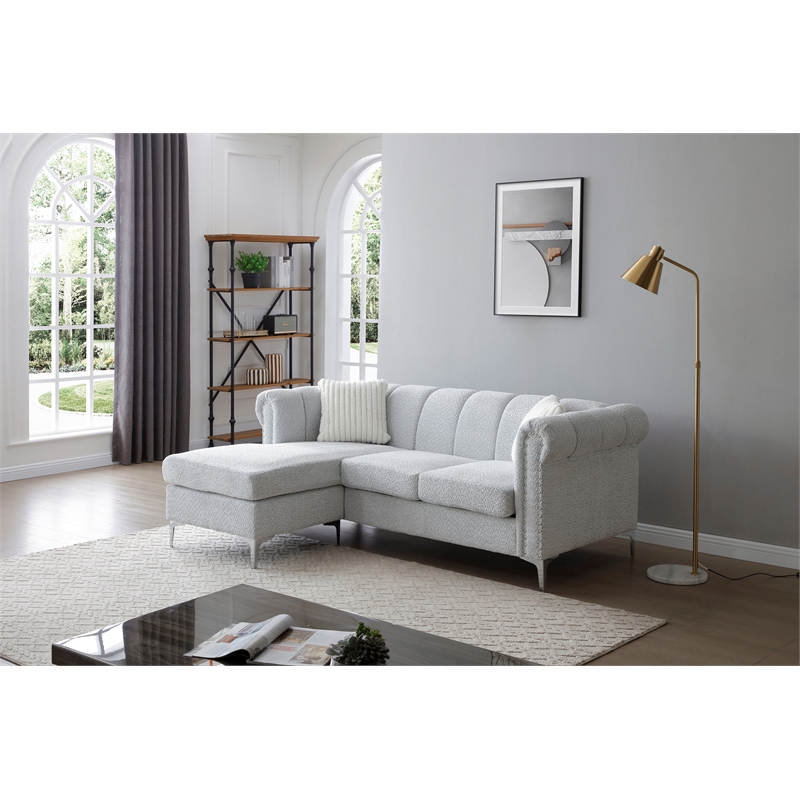 Glory Furniture Sammy G00340B-SCH Mid Century Modern Sofa Chaise GRAY