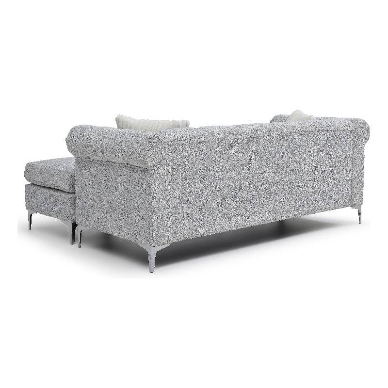 Glory Furniture Sammy G00340B-SCH Mid Century Modern Sofa Chaise GRAY