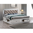 Glory Furniture Lorana Faux Leather Full Storage Bed in Silver Champagne
