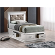 Glory Furniture Lorana Faux Leather Twin Storage Bed in Silver Champagne