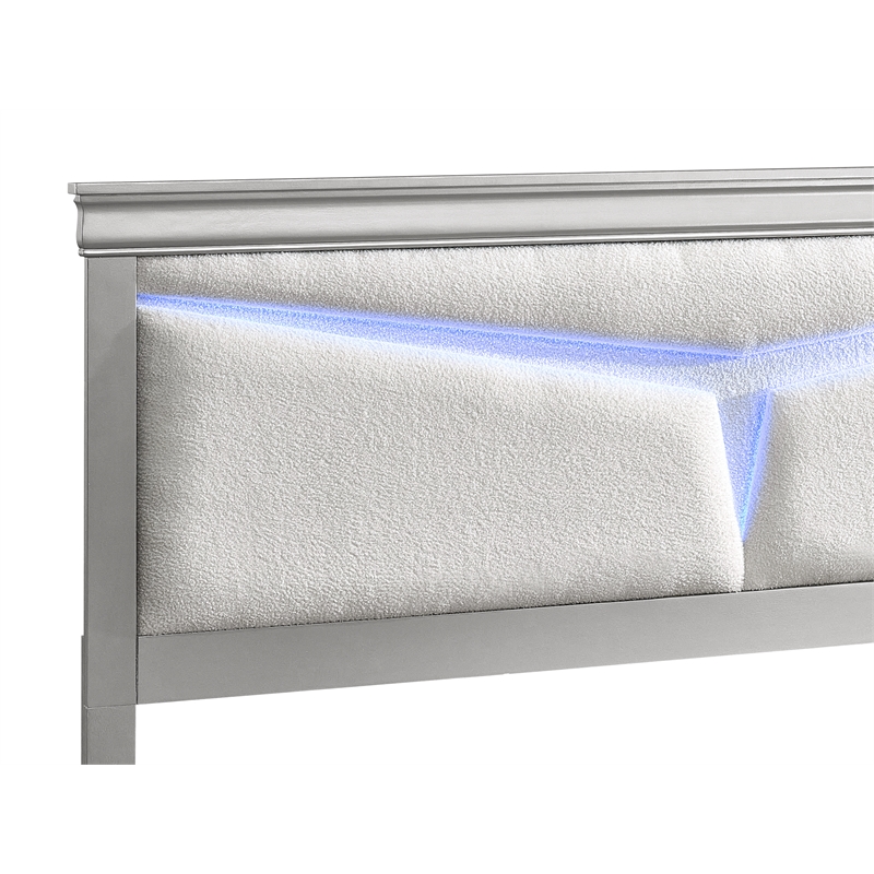 Glory Furniture Lorana G6500G-KB5 King  Bed  Silver Champagne