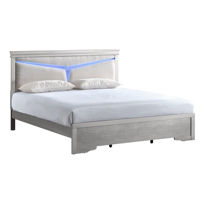 Glory Furniture Lorana G6500G-KB5 King  Bed  Silver Champagne