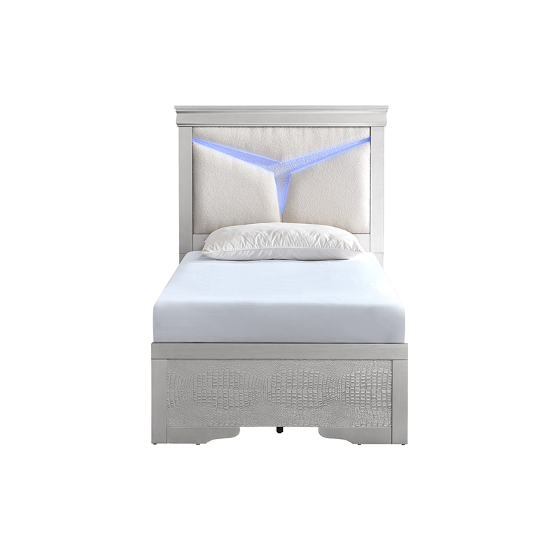 Glory Furniture Lorana G6500G-TB5 Twin  Bed  Silver Champagne