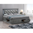 Glory Furniture Lorana Faux Leather Upholstered Full Storage Bed Gunmetal Gray