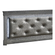 Glory Furniture Lorana Faux Leather Upholstered King Storage Bed Gunmetal Gray