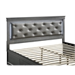 Glory Furniture Lorana Faux Leather Upholstered Queen Storage Bed Gunmetal Gray