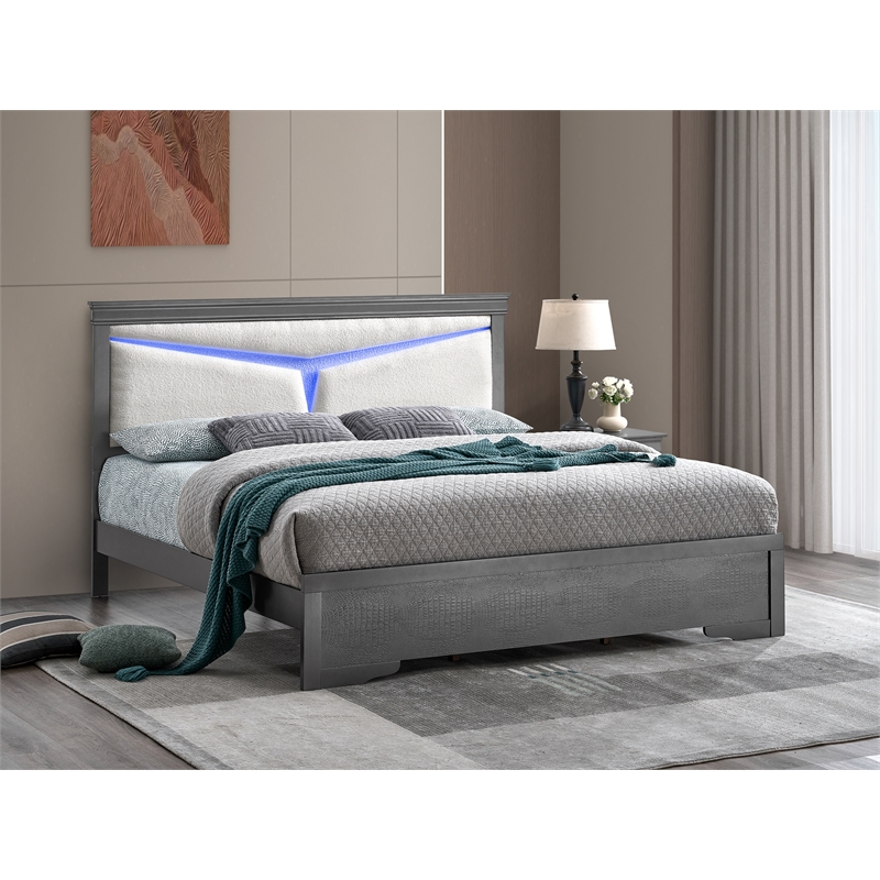 Glory Furniture Lorana G6502G-KB5 King Bed  Gunmetal Gray