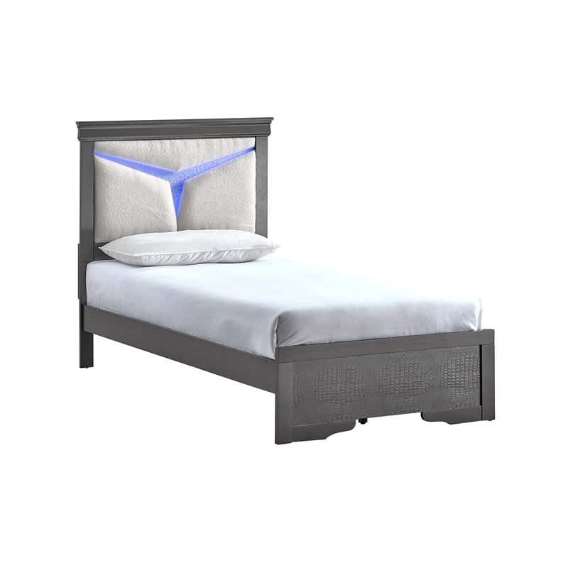 Glory Furniture Lorana G6502G-TB5 Twin Bed  Gunmetal Gray