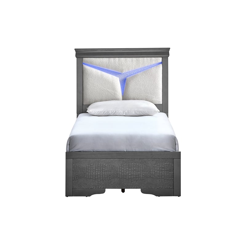 Glory Furniture Lorana G6502G-TB5 Twin Bed  Gunmetal Gray