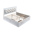 Glory Furniture Lorana Faux Leather Queen Storage Bed in Sparkling White