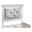Glory Furniture Lorana Faux Leather Upholstered Twin Storage Bed Sparkling White