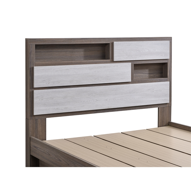 Glory Furniture Aberdeen G02500A-KB King Platform Bed Gray & Oak Laminate Finish