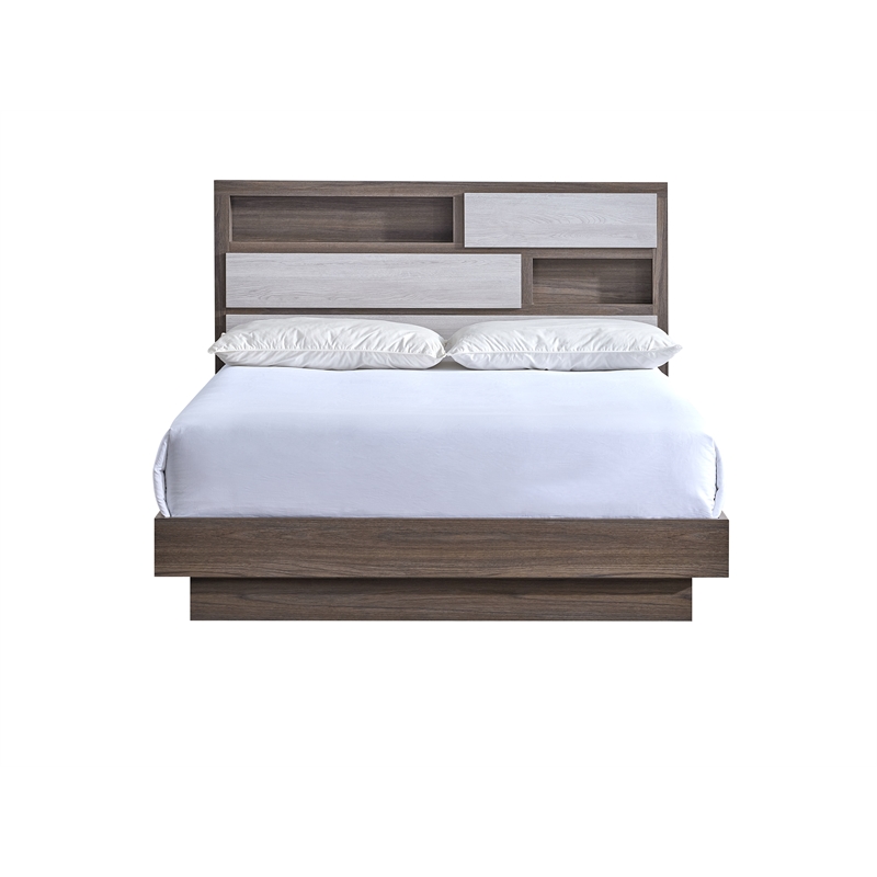 Glory Furniture Aberdeen G02500A-KB King Platform Bed Gray & Oak Laminate Finish