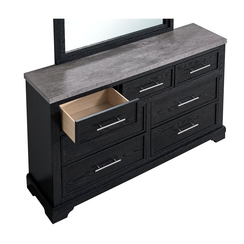 Glory Furniture Grande G003500-D Dresser  Black with Gray Top