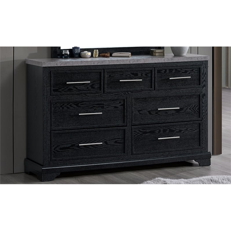 Glory Furniture Grande G003500-D Dresser  Black with Gray Top