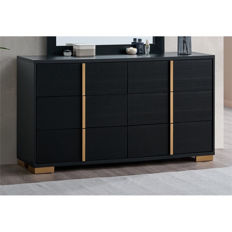 Glory Furniture Steeler G004500-D DRESSER Black and Gold