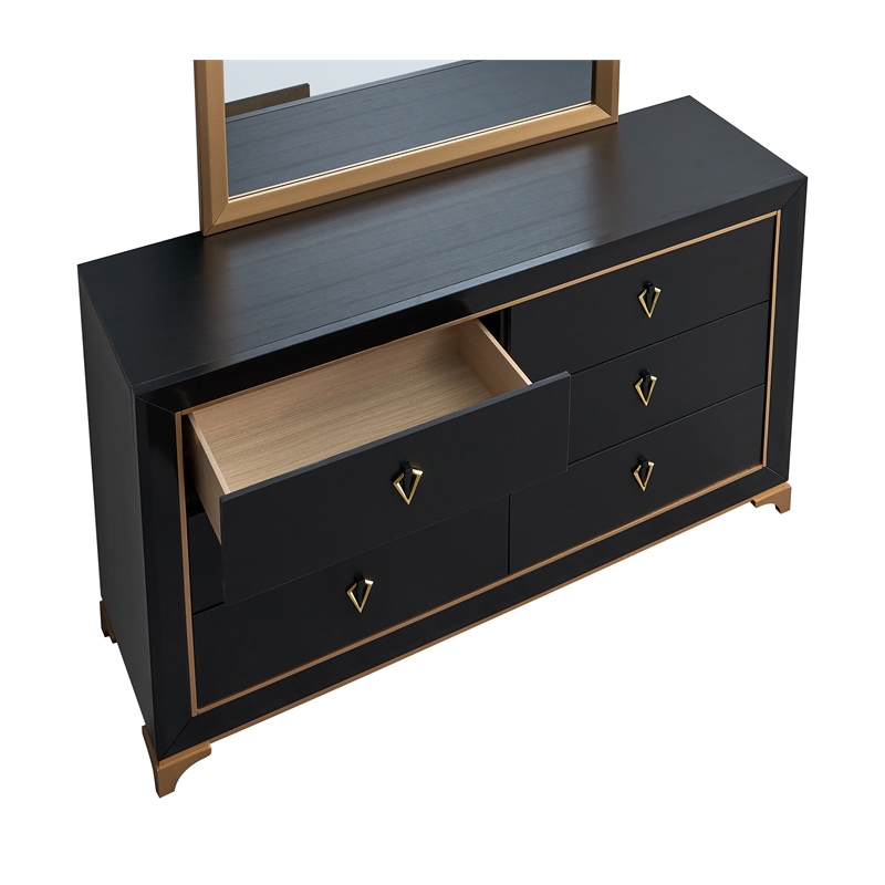 Glory Furniture Kramer G006900-D DRESSER  Black and Gold
