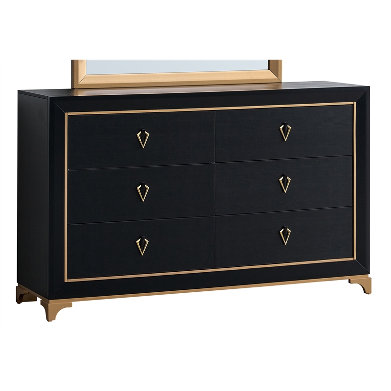 Glory Furniture Kramer G006900-D DRESSER  Black and Gold