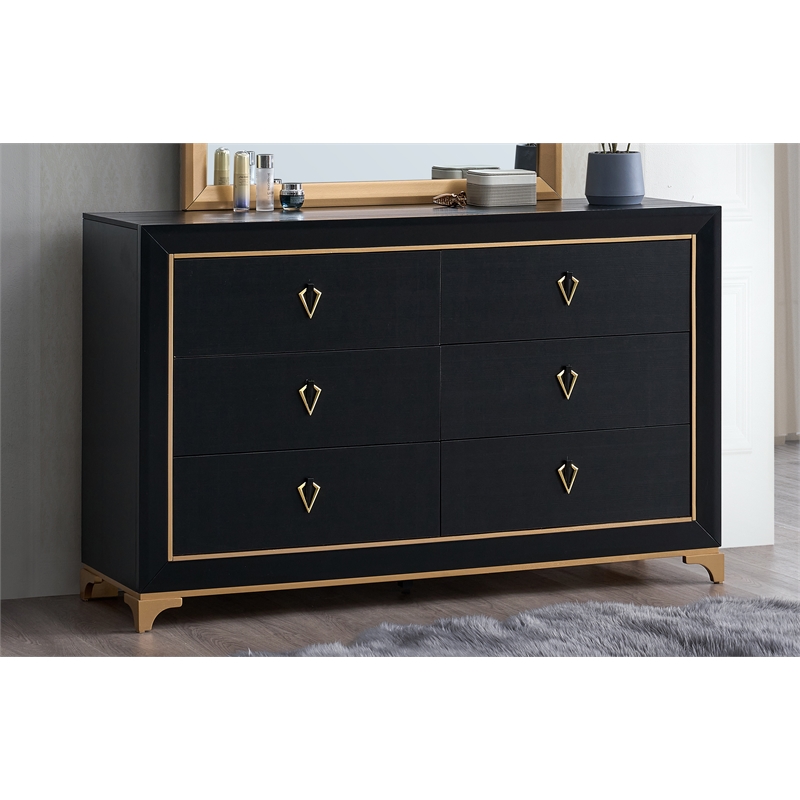 Glory Furniture Kramer G006900-D DRESSER  Black and Gold