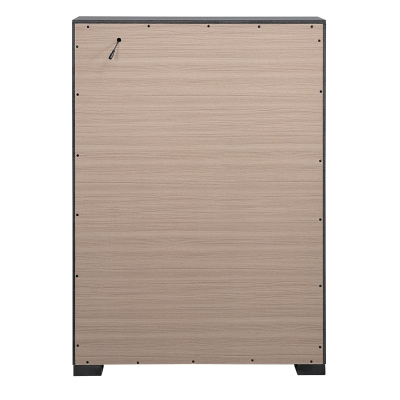 Glory Furniture Wave 5-Drawers Wood Bedroom Chest in Wenge