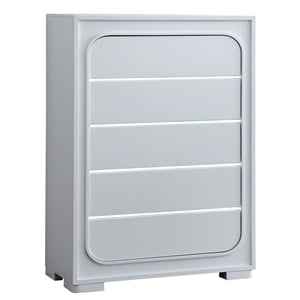 Glory Furniture Milan 5-Drawers Wood Bedroom Chest in White