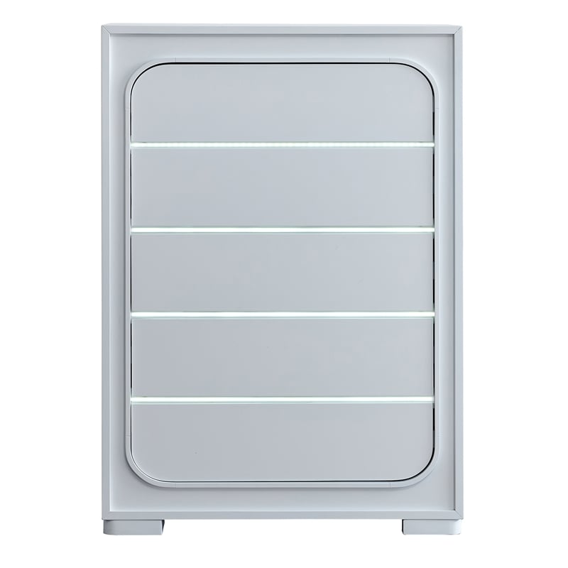 Glory Furniture Milan 5-Drawers Wood Bedroom Chest in White