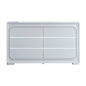 Glory Furniture Milan 6-Drawers Wood Bedroom Dresser in White