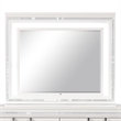 Glory Furniture Genoa Bedroom Mirror with Mirror Trim Strips in Sparkling White