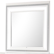 Glory Furniture Genoa Bedroom Mirror with Mirror Trim Strips in Sparkling White