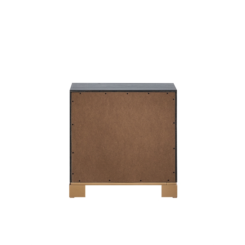 Glory Furniture Kramer G006900-N 2 Drawer NIGHTSTAND  Black Gold