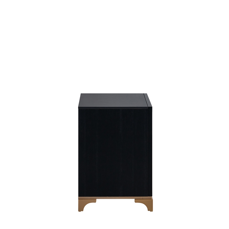 Glory Furniture Kramer G006900-N 2 Drawer NIGHTSTAND  Black Gold