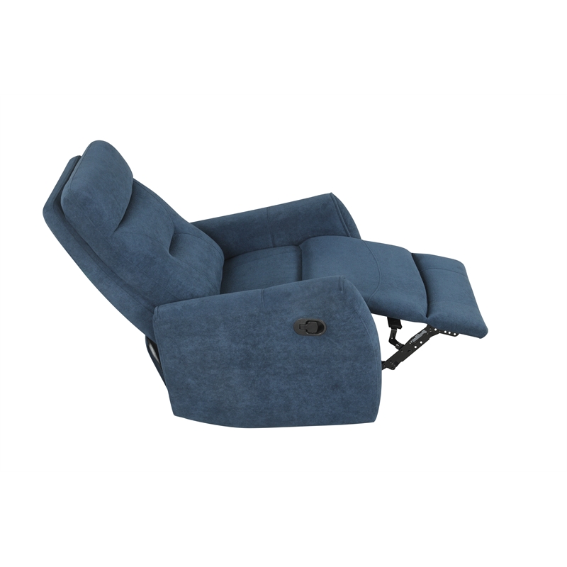 Glory Furniture Paterson Swivel Recliner in Blue