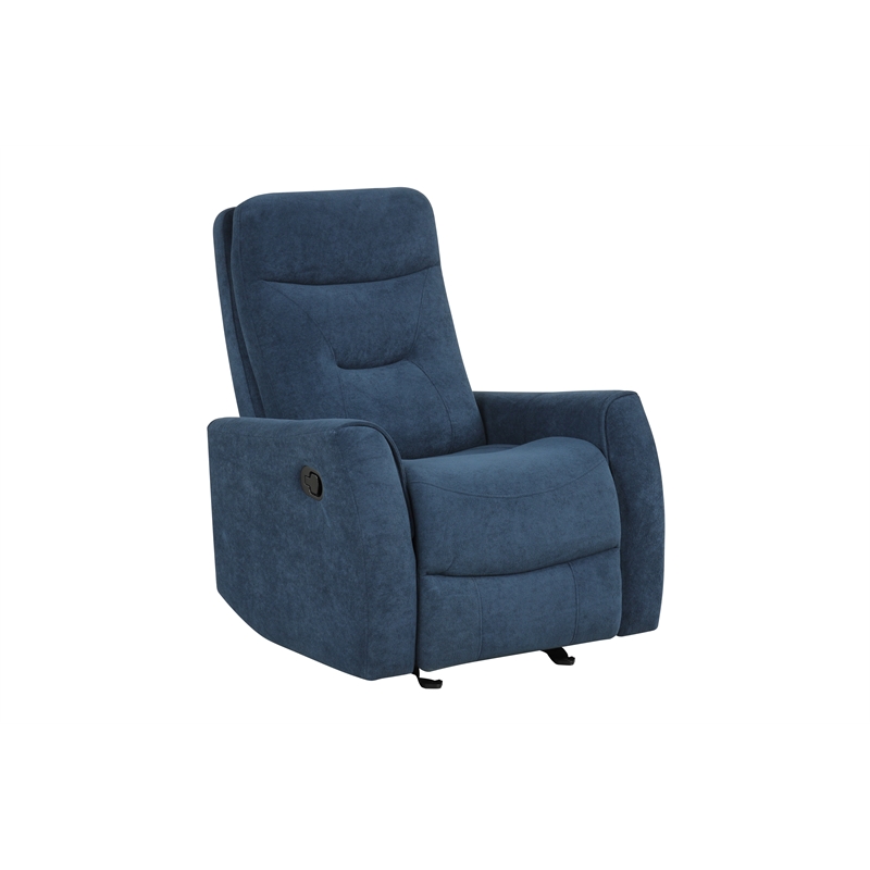 Glory Furniture Paterson Swivel Recliner in Blue