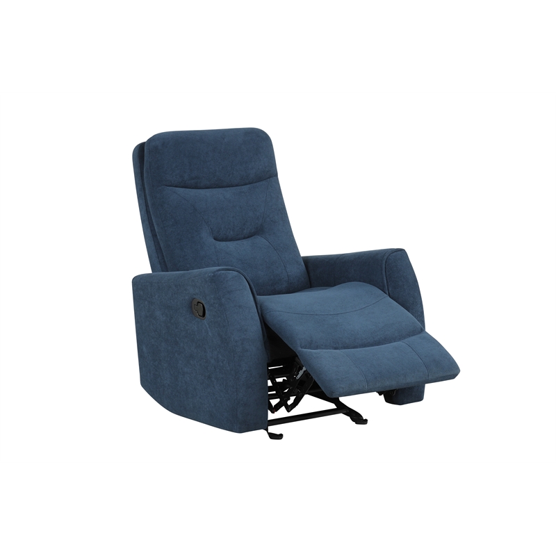 Glory Furniture Paterson Swivel Recliner in Blue