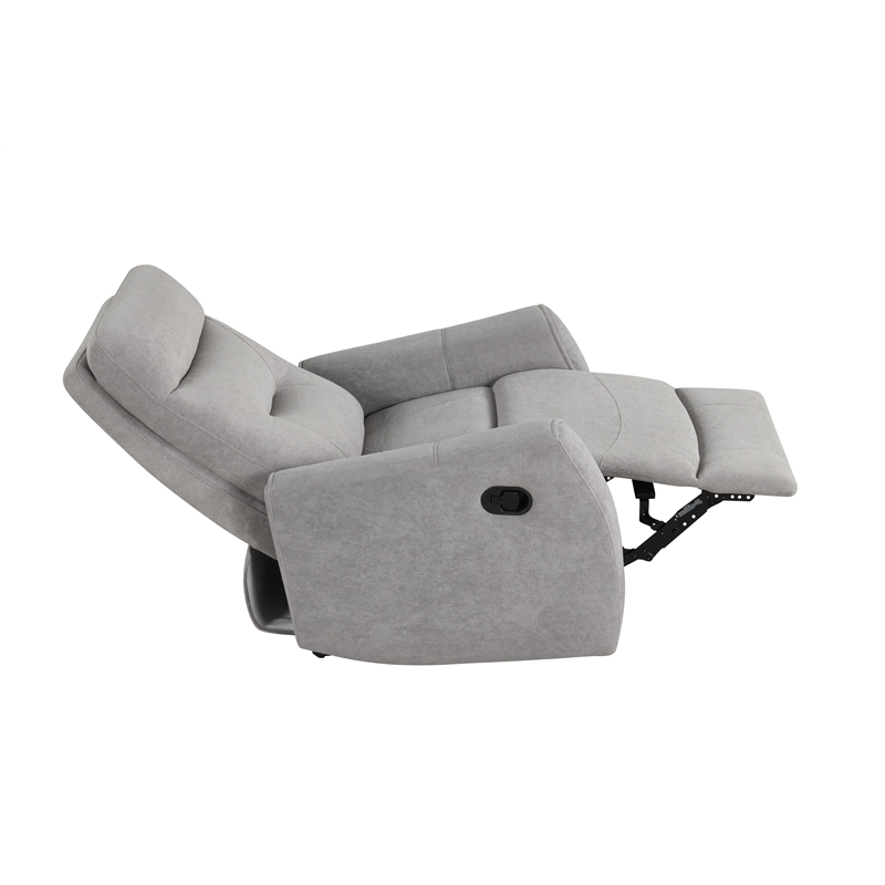 Glory Furniture Paterson Swivel Recliner in Gray