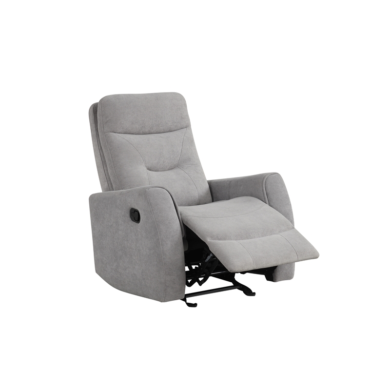 Glory Furniture Paterson Swivel Recliner in Gray