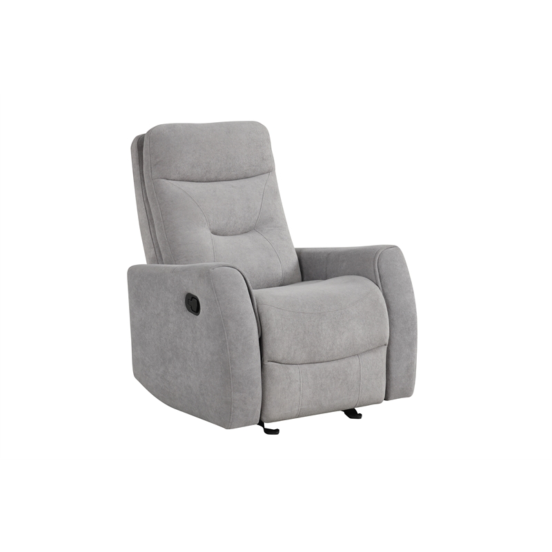 Glory Furniture Paterson Swivel Recliner in Gray