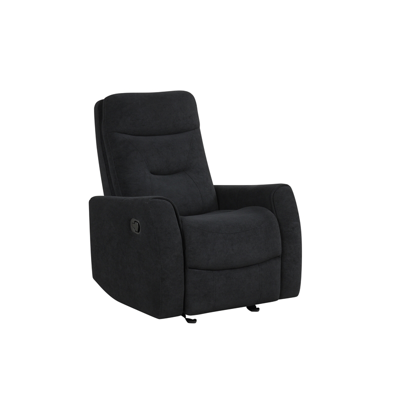 Glory Furniture Paterson Swivel Recliner in Black
