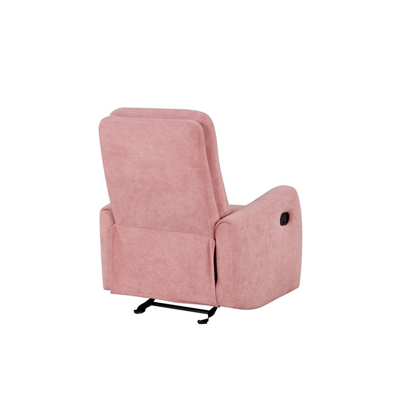 Glory Furniture Paterson Swivel Recliner in Pink