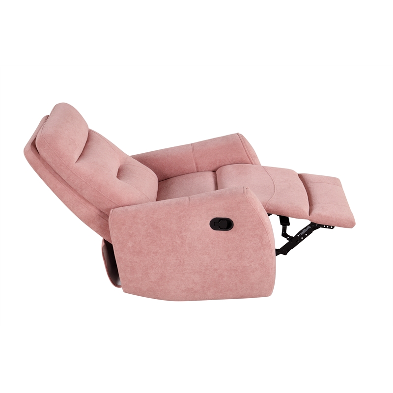 Glory Furniture Paterson Swivel Recliner in Pink